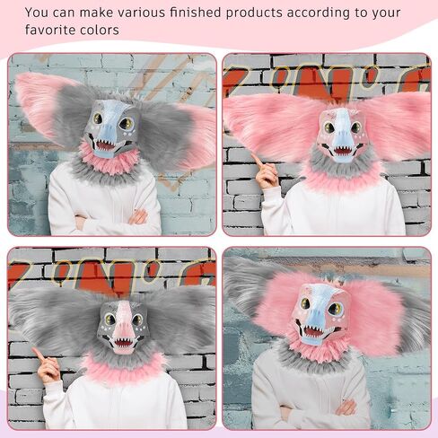13 Pcs DIY Dino Mask Kit Hard Plastic Dinosaur Mask Furry Therian Dino Costume Kit Animal Dinosaur Party Costume in Saudi Arabia