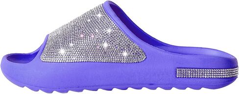 Women's Rhinestone Slides Dazzling Glitter Slippers with Thick Sole Crystal Platform Casual Bling Sandals for Women Diamond Pillow Slippers Open Toe ﻿ in Saudi Arabia