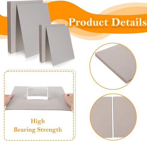 20 Pcs Book Board for Book Binding 8.5 x 11 Book Board Heavy Duty Chipboard Sheets 80 PT 2mm Thick Binders Board Chipboard Designer Bookboard Grey Chipboard Card Board Sheets for Bookbinding Cover in Kuwait