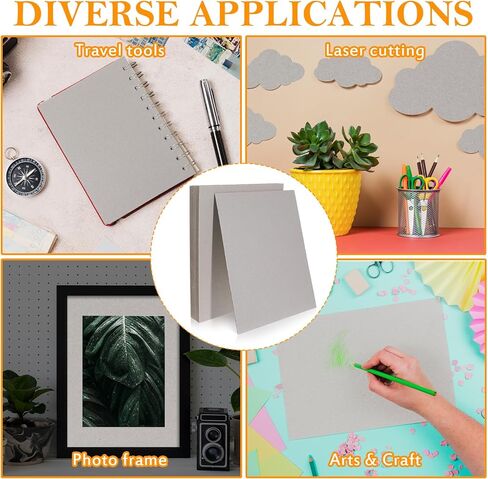 20 Pcs Book Board for Book Binding 8.5 x 11 Book Board Heavy Duty Chipboard Sheets 80 PT 2mm Thick Binders Board Chipboard Designer Bookboard Grey Chipboard Card Board Sheets for Bookbinding Cover in Kuwait