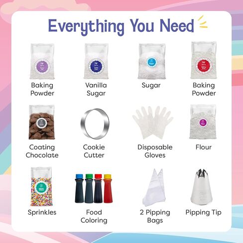 Baketivity x Duff Goldman S'mores Sandwich Cookies Baking Kit for Kids | Baking Set with Pre-Measured Ingredients, Decorating Supplies, and STEM Activities for Girls and Boys Ages 6-12 in Kuwait