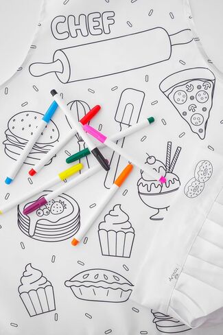 TOVLA JR. Apron Gift Set for Kids with Pocket for Boys and Girls, Comfortable Cotton Canvas for Baking and cooking in Kuwait