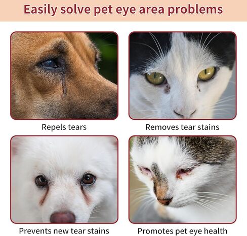 Natural Pet Tear Stain Remover Balm with Professional Brush – Safe, Gentle & Effective Eye Care for Dogs & Cats, Removes Tear Stains, Reduces Redness, Protects Sensitive Eyes, 1 oz in Kuwait