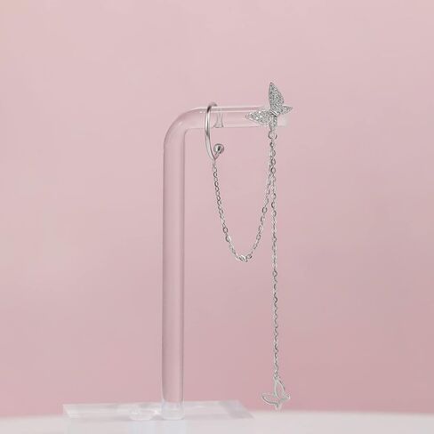 أقراط Meissa الذهبية للنساء الفراشة أذن الكفة تشيك تشيك ستريتنز أقراط هدايا فضية سترليني لصديقها in Kuwait