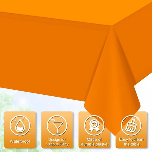 MASHAN 12 Pack St Patricks Tablecloth, Disposable Plastic Table Cloth Orange White Green Rectangle Table Covers for Irish St Patrick's Day Party Decorations and Supplies,54 * 108inch in Kuwait