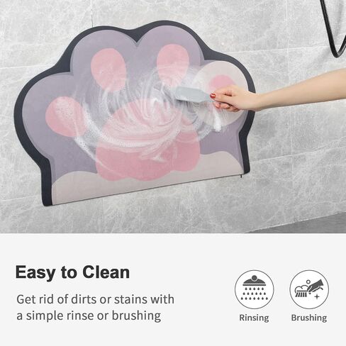 Stiio - Cat Food Mat, Rubber Backed Pet Feeding Mat for Floor Non-Slip Waterproof Dog Water Bowl Tray, Easy to Clean Pet Placemat, Grey 17x28 inches in Saudi Arabia