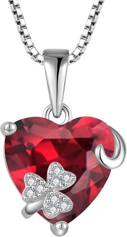 Fahonie Heart Necklace 925 Sterling Silver Cut Heart Steer Clover Pendant Hilmts Homies Valentine Day Higres in Saudi Arabia