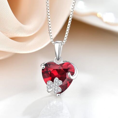 Fahonie Heart Necklace 925 Sterling Silver Cut Heart Steer Clover Pendant Hilmts Homies Valentine Day Higres in Saudi Arabia