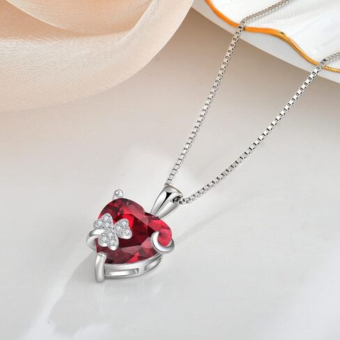 Fahonie Heart Necklace 925 Sterling Silver Cut Heart Steer Clover Pendant Hilmts Homies Valentine Day Higres in Saudi Arabia