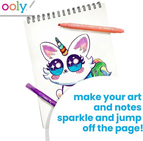 Ooly 12 Pack Sparkle Switch-eroo Color Changing Markers, Double Ended Chisel Tip Color Change Markers for Art Supplies, Drawing and Stationery Sets in Saudi Arabia