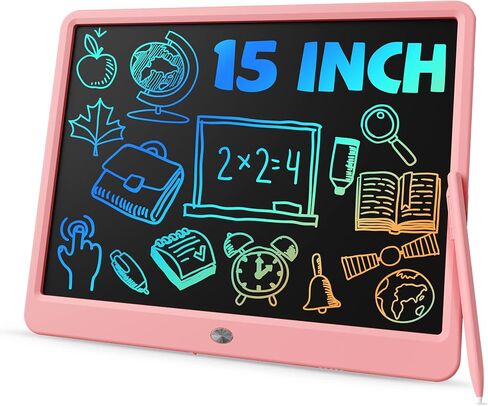 TEKFUN Teen Girl Gifts Ideas, 15inch LCD Writing Tablet for Kids Age 8-10 and Up, Doodle Board 4 5 6 7 Year Old Girl Toys, Mothdays Day Gifts Homeschool Supplies Easter Gifts for Toddlers (Pink) in Saudi Arabia