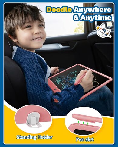 TEKFUN Teen Girl Gifts Ideas, 15inch LCD Writing Tablet for Kids Age 8-10 and Up, Doodle Board 4 5 6 7 Year Old Girl Toys, Mothdays Day Gifts Homeschool Supplies Easter Gifts for Toddlers (Pink) in Saudi Arabia
