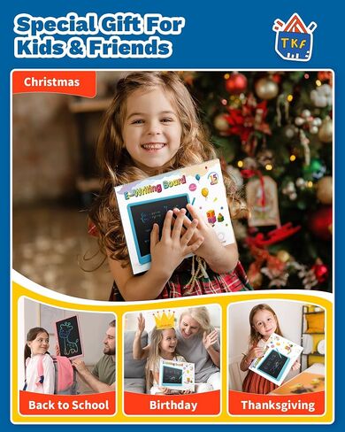 TEKFUN Teen Girl Gifts Ideas, 15inch LCD Writing Tablet for Kids Age 8-10 and Up, Doodle Board 4 5 6 7 Year Old Girl Toys, Mothdays Day Gifts Homeschool Supplies Easter Gifts for Toddlers (Pink) in Saudi Arabia