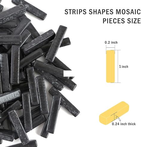 Youway Style 150g Black Strips Glass Mosaic Tiles for Crafts Bulk in Saudi Arabia