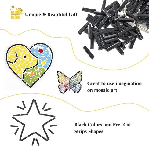 Youway Style 150g Black Strips Glass Mosaic Tiles for Crafts Bulk in Saudi Arabia