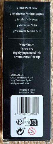 Black Paint Pen Fine Tip | Set 4 Fine Tip Black Paint Pen 0,7mm | Black Acrylic Paint Marker For Ceramics, Rock Painting, Glass, Wood, Canvas, Metal in Kuwait
