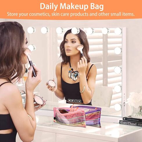 40 Pack 10 Colors Mesh Zipper Pouch Bags, Small Pouch Pencil Pouch Bulk, Cosmetics Makeup Bags Accessories Storage Bag, Home Organizing Office School Classroom Supplies in Kuwait
