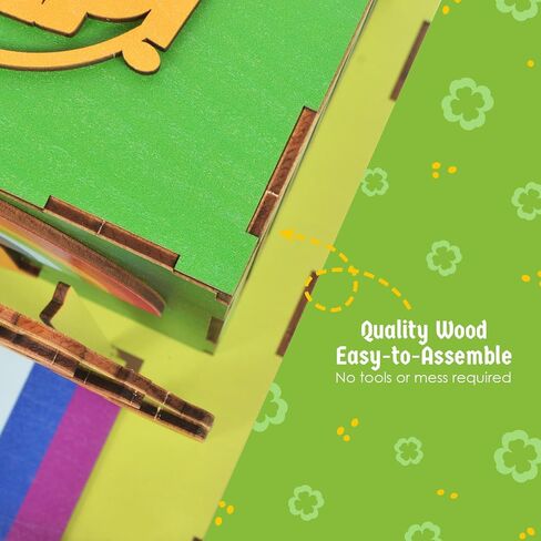 St Patricks Day Wooden Leprechaun Trap Kit for Kids, DIY St Patricks Day Crafts Leprechaun Trap Supplies for Class in Saudi Arabia