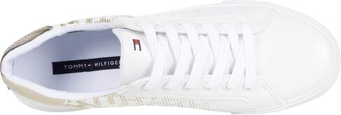 Tommy Hilfiger Women's LOURA Sneaker, White/Twilight Blue 140, 5.5 in Saudi Arabia