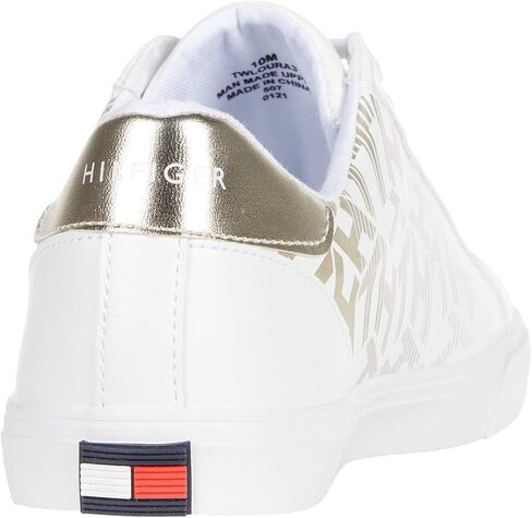 Tommy Hilfiger Women's LOURA Sneaker, White/Twilight Blue 140, 5.5 in Saudi Arabia