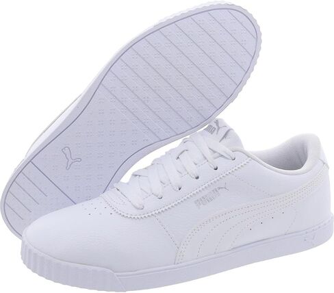 حذاء رياضي نسائي من الجلد من PUMA Vikky v3 مقاس 65 BM US WhiteWhiteSilver in Saudi Arabia