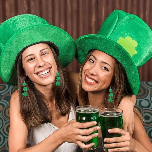 Artlunar St. Patricks Day Earrings Sparkly Acrylic Green Shamrock Lucky Clover Dangle Earrings for Women St. Patrick's Gifts in Kuwait