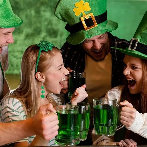 Artlunar St. Patricks Day Earrings Sparkly Acrylic Green Shamrock Lucky Clover Dangle Earrings for Women St. Patrick's Gifts in Kuwait