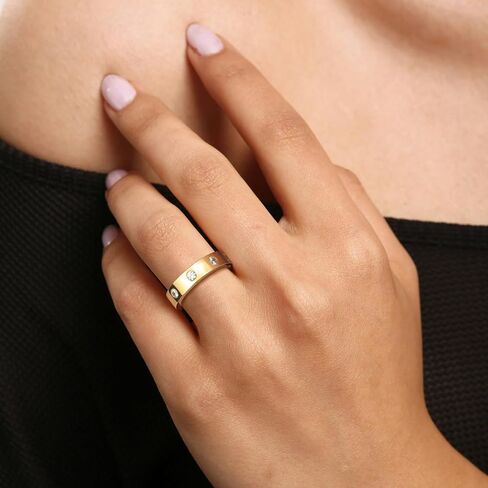 Moissanite Stackable Rings for Women | 925 Sterling Silver 14K Gold Plated Wedding Engagement Promise Eternity band Non Tarnish | Jewelry Birthday Gifts for Her Size 5-10 in Saudi Arabia