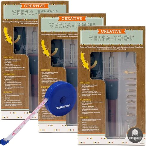 مجموعة عكس بالعكس الإبداعية مجموعة Woodburning ، 12 أوقية | مجمعة مع شريط قياس النسيج ، 11 نصائح متعددة الاستخدامات قابلة للتبديل ، والتحكم في درجة الحرارة المتغيرة للحرف الدقيقة - [حزمة 3] in Saudi Arabia