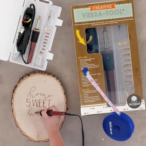 مجموعة عكس بالعكس الإبداعية مجموعة Woodburning ، 12 أوقية | مجمعة مع شريط قياس النسيج ، 11 نصائح متعددة الاستخدامات قابلة للتبديل ، والتحكم في درجة الحرارة المتغيرة للحرف الدقيقة - [حزمة 3] in Saudi Arabia