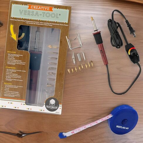 مجموعة عكس بالعكس الإبداعية مجموعة Woodburning ، 12 أوقية | مجمعة مع شريط قياس النسيج ، 11 نصائح متعددة الاستخدامات قابلة للتبديل ، والتحكم في درجة الحرارة المتغيرة للحرف الدقيقة - [حزمة 3] in Saudi Arabia