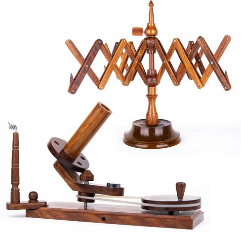 Ayan Handicraft Well Crafted Yarn Swift and Ball Winder Combo - Yarn Cake Winder, Yarn Winder and Swift, Yarn Winder Large Capacity (Rosewood Combo) in Kuwait