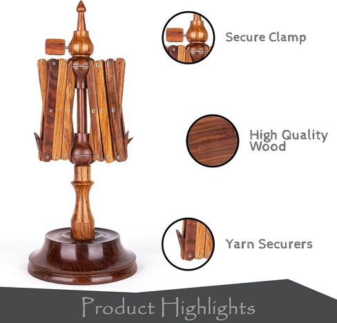 Ayan Handicraft Well Crafted Yarn Swift and Ball Winder Combo - Yarn Cake Winder, Yarn Winder and Swift, Yarn Winder Large Capacity (Rosewood Combo) in Kuwait