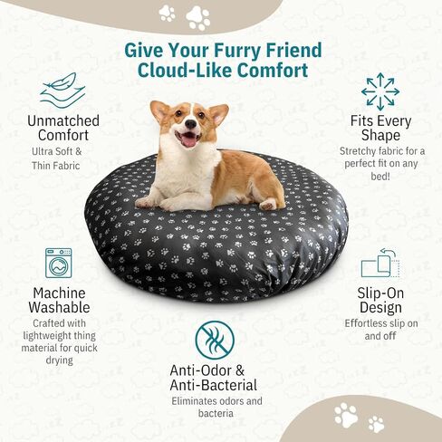 Dog Bed Covers Replacement Washable, Dog Bed Removable Washable Cover. for All Shapes & Round Dog Bed Cover, Including Dog Bed Medium Size Dog Washable Cover in Saudi Arabia