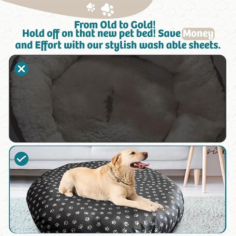 Dog Bed Covers Replacement Washable, Dog Bed Removable Washable Cover. for All Shapes & Round Dog Bed Cover, Including Dog Bed Medium Size Dog Washable Cover in Saudi Arabia