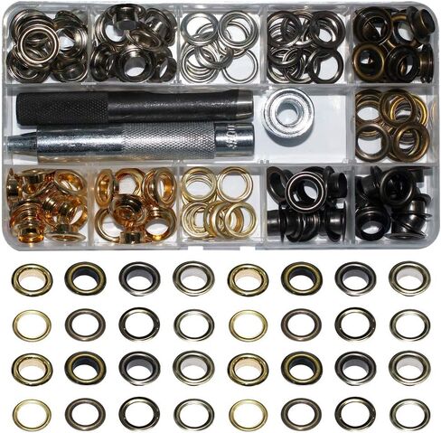 120 مجموعات - ثقيلة نحاسية من النحاس 10 مم 3/8 "للقطر الداخلي 800# مع أداة إعداد لمشاريع DIY Cartain Curtain (3/8" ، مختلطة) in Kuwait