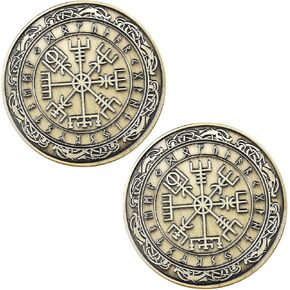 Viking Vegvisir Challenge Coin Viking Compass Coin Coin Nordic Mythology Coin