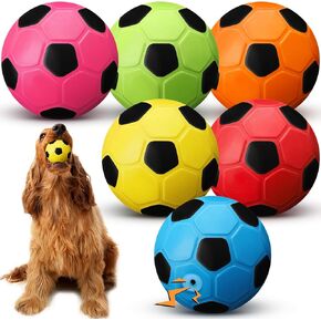 Vinsot 6 Pack 2.6'' Soft Squeaky Dog Ball Latex Tennis Dog Toys Puppy Dog Toy Ball Sport Fetch Toy Dog Toys Rubber Squeaky Ball for Small Medium Pets Dogs Puppies Training