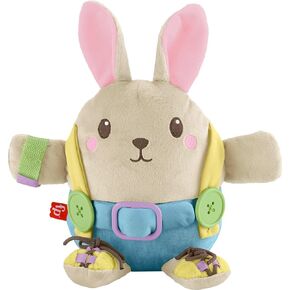 Fisher-Price Toddler Educational Toy Learn to Dress Bunny Plush Animal Activity Doll for Preschool Kids Ages 2+ Years