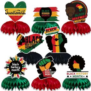 8 PCS Black History Month Honeycomb Centerpieces History Month African American Festival Party Decoration Black History Month Celebration Table Decoration