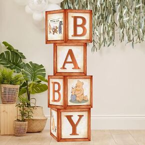 Sweet Baby Classic Winnie Pooh Baby Shower Decorations Boxes Vintage Theme Bear Wooden Party Decor Table Centerpieces Background Decoration Gender Neutral