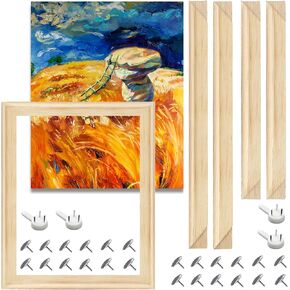 EVNEED 2 Pack DIY Canvas Stretcher Bars 16x20 Inch Canvas Frame - Easy to Assemble,Gallery Wrap Oil Frame Kits Canvas Wood Stretcher Bars for Oil Paintings, Prints, Paint by Numbers & Posters