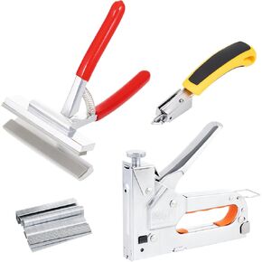 Falling in Art Canvas Pliers and Staple Remover Kit, Heavy Duty Canvas Stretcher Pliers, and Three-in-One Staple Gun with 3 Types Staples for Framing and Canvas Projects