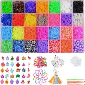 JIYAKO 11000+ Rubber Band Bracelet Kit, Loom Bracelet Making Kit for Kids, Rubber Bands Refill Loom Set, Loom Bands Kit