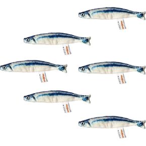 6 PCS Cat Fish Toy Soft and Durable,Cat nip Toy,Cat Toy with Catnip Inside,Cat Kicker Toys for Indoor Kitten Exercise,Cat Teething Chew Toy (6 Sauries)