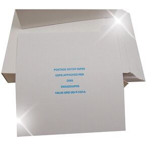 Premium Adhesive/Bright White 600 Pinwheel Postage Meter Tapes 5x5 Compatible with Hasler, Neopost, PB and Francotyp Postalia by Preferred Postage Supplies