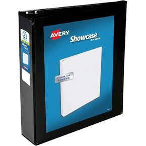 Avery 19700 Showcase View Binder w/Slant Rings, 11 x 8.5, 2" Cap, Black