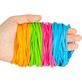 Sukh 120PCS Large Rubber Bands, 7" Multicolor Elastic Bands, Heavy Duty, Extra Large, Big, Office Supplies, Trash Can Bands