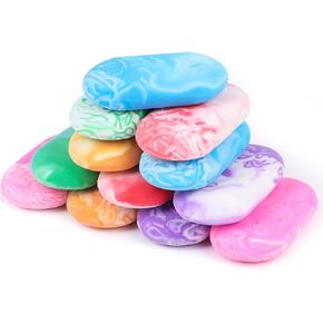 DIYASY 12 Pcs Marble Pencil Erasers, 2 Inch School Eraser for Kids Large Erasers Big Rubber Erasers School Office Writing Drawing Supplies Prize Gifts Party Favors