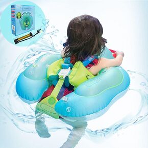 Swimming Ring with Adjustable Seat Pocket,Removable Floating Ball,New Upgrade Baby Swim Ring with Canopy for Ages 6-36 Months